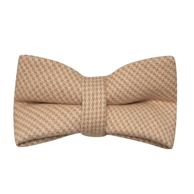 king & priory Golden Brown Micro Dogtooth Bow Tie
