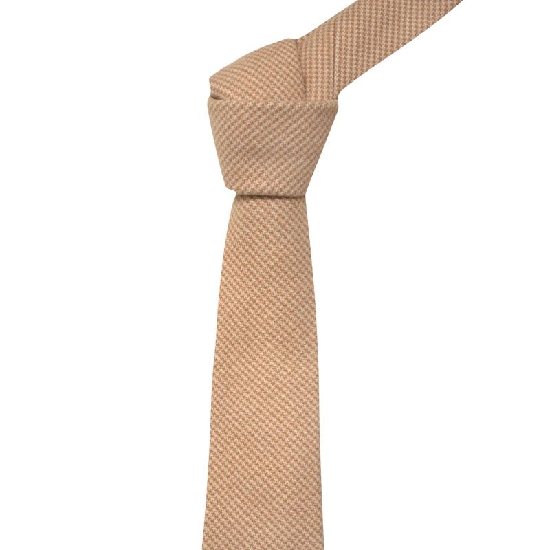 King & Priory Golden Brown Micro Dogtooth Tie