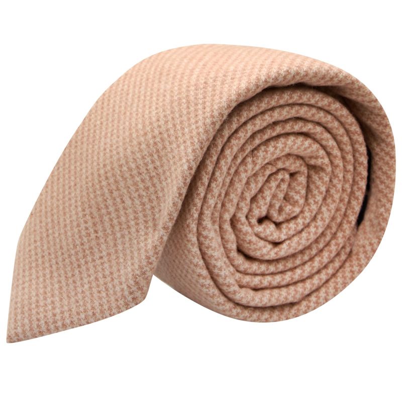 king & priory Golden Brown Micro Dogtooth Tie