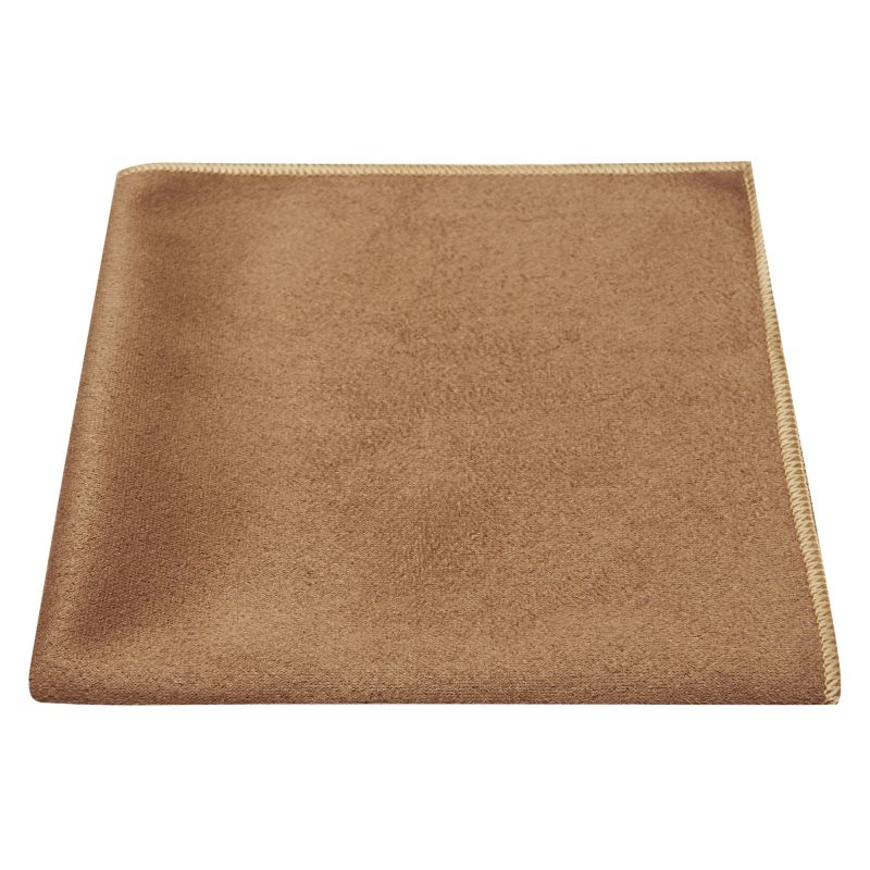 king & priory Golden Brown Suede Pocket Square