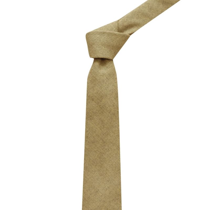 King & Priory Golden Yellow Herringbone Tie
