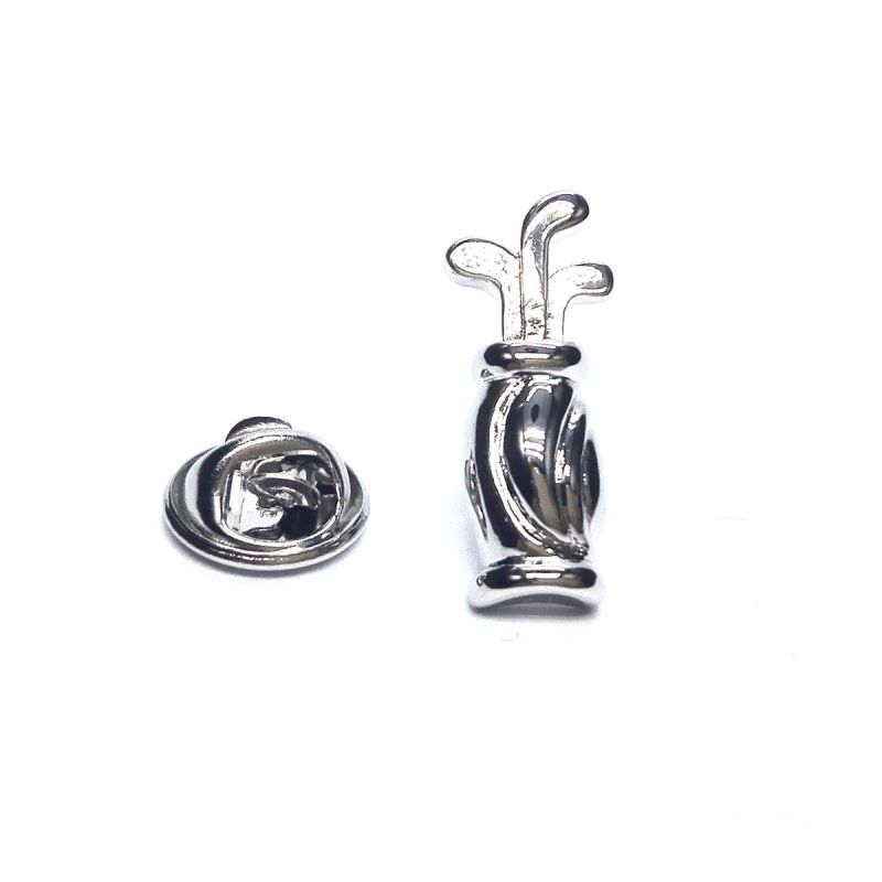 king & priory Golf Bag and Clubs Pewter Lapel Pin