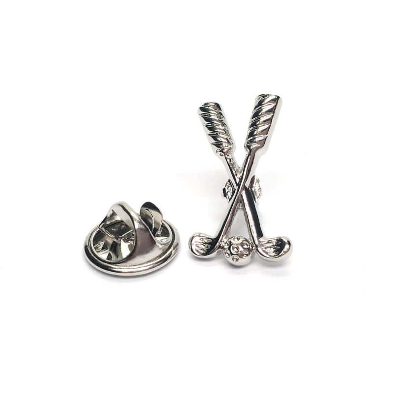 king & priory Golf Clubs & Ball Pewter Lapel Pin