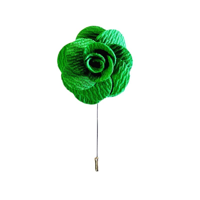 king & priory Green Flower/Rose Lapel Pin