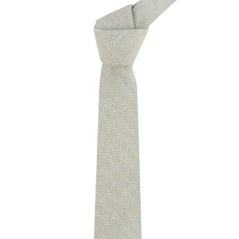 king & priory Green Tea Herringbone Wool Tie