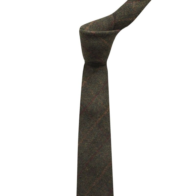 King & Priory Heritage Check Moss Green Tie