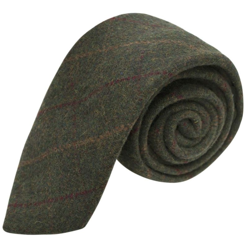 king & priory Heritage Check Moss Green Tie