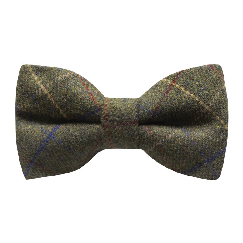 king & priory Heritage Check Regency Green Bow Tie