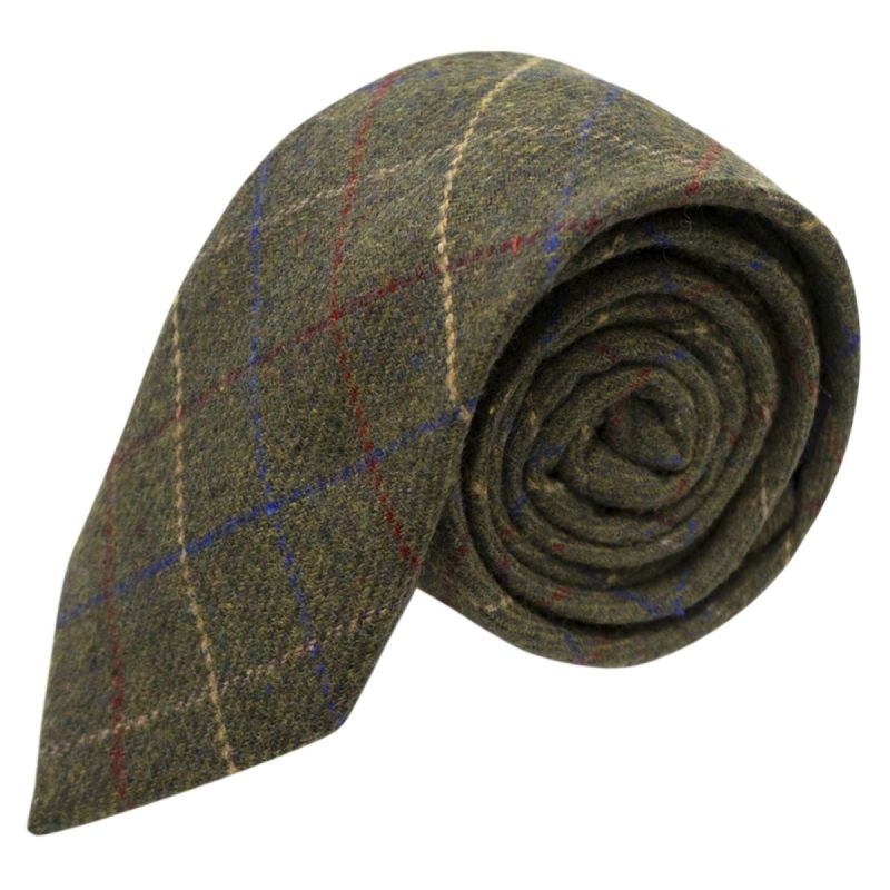 king & priory Heritage Check Regency Green Tie