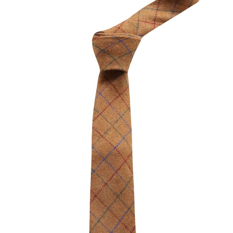 King & Priory Heritage Check Rustic Brown Tie