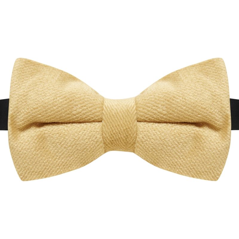 King & Priory Heritage Gold Textured Velvet Bow Tie