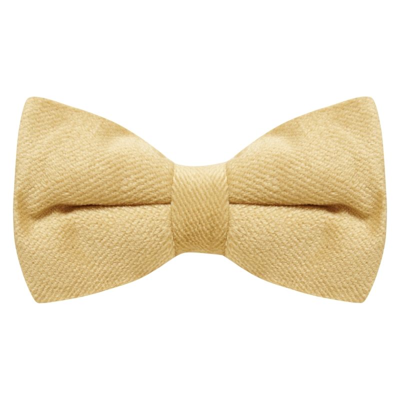 king & priory Heritage Gold Textured Velvet Bow Tie