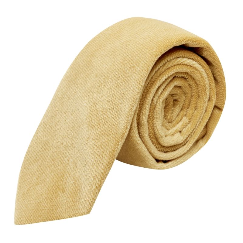king & priory Heritage Gold Textured Velvet Tie