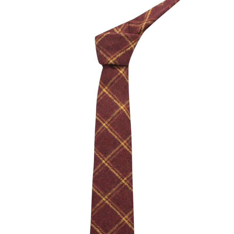 King & Priory Heritage Warm Red Check Tie