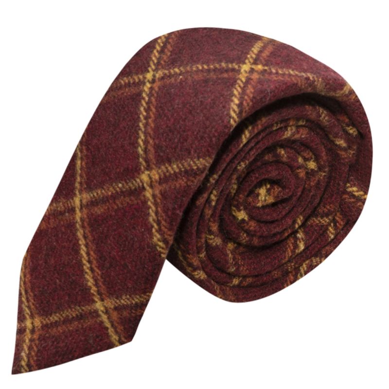 king & priory Heritage Warm Red Check Tie