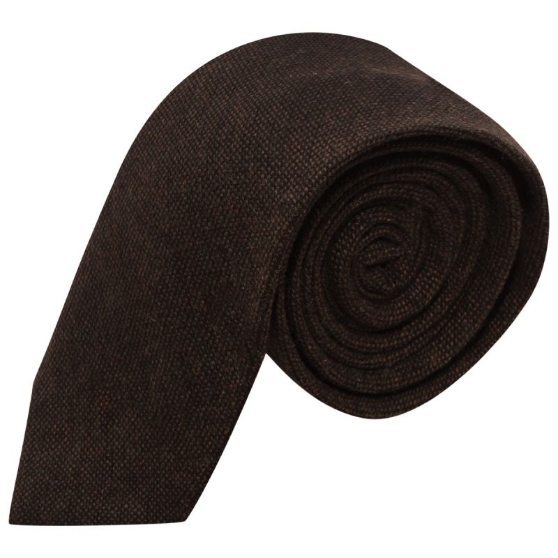 King & Priory Highland Weave Cocoa Brown Tie