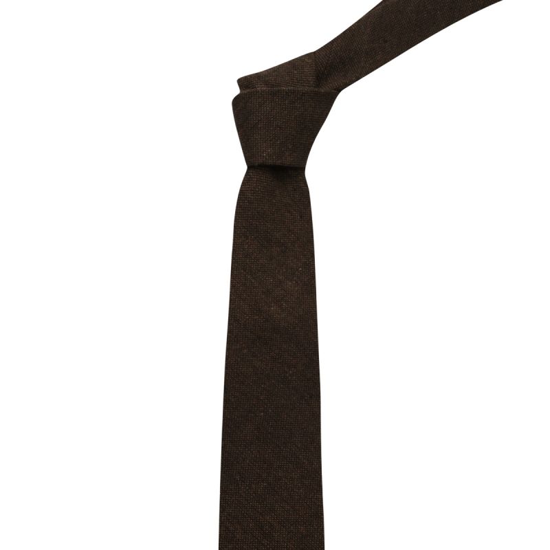 king & priory Highland Weave Cocoa Brown Tie