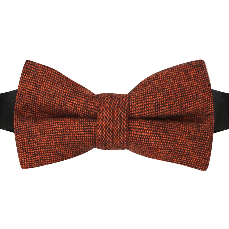 King & Priory Highland Weave Copper Brown Bow Tie