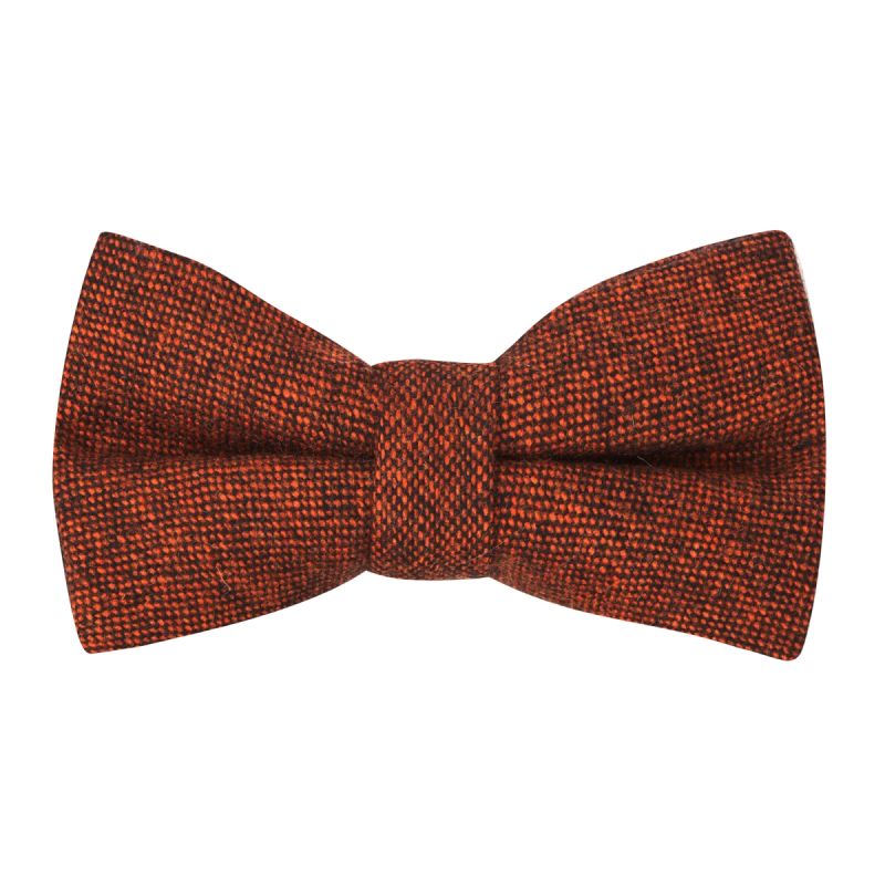 king & priory Highland Weave Copper Brown Bow Tie
