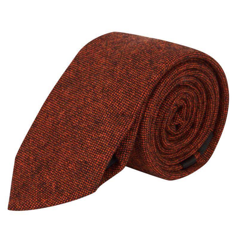 king & priory Highland Weave Copper Brown Tie