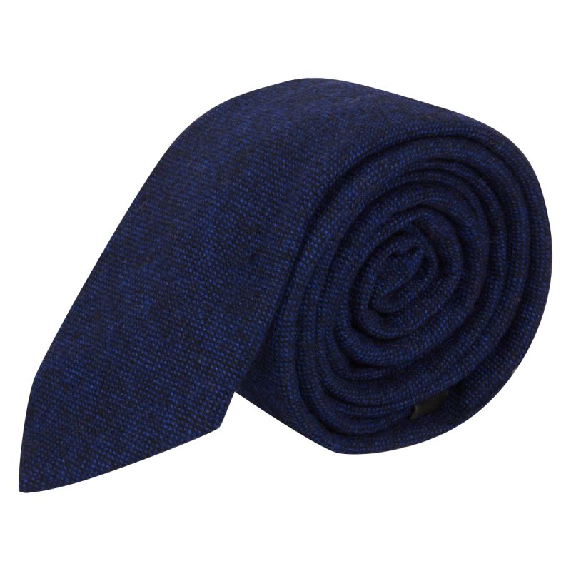 king & priory Highland Weave Dark Sapphire Blue Tie