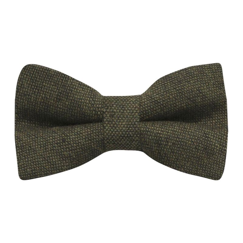 king & priory Highland Weave Forest Green Bow Tie