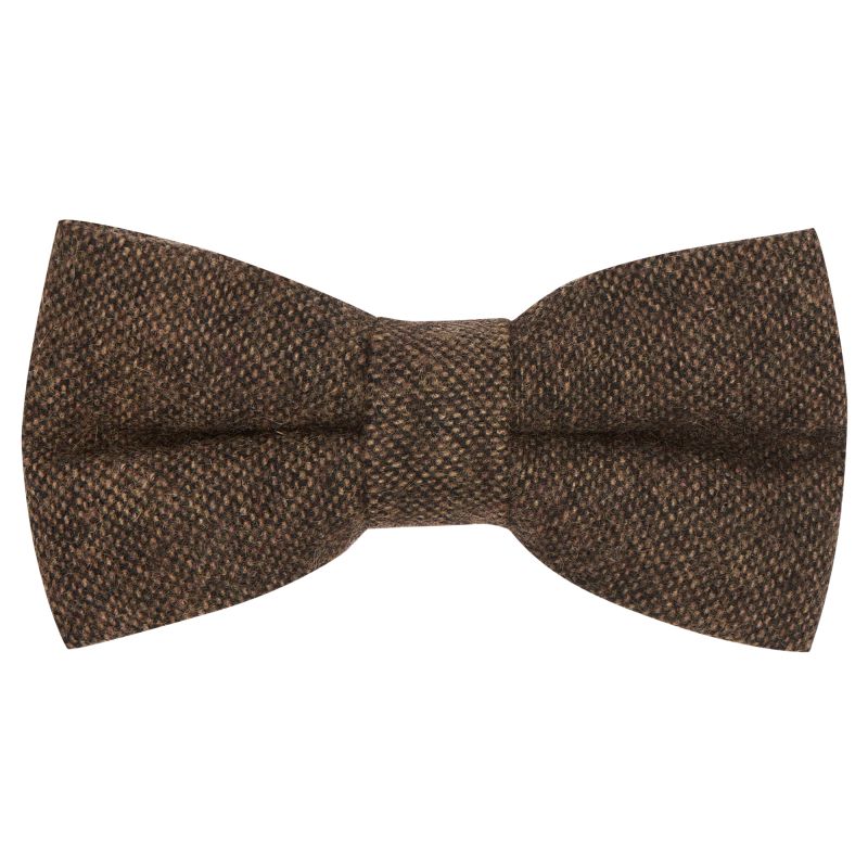 King & Priory Highland Weave Hessian Brown Bow Tie