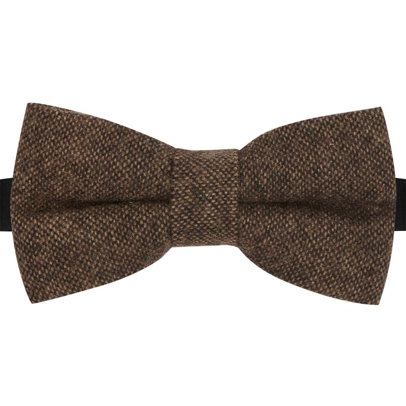 king & priory Highland Weave Hessian Brown Bow Tie