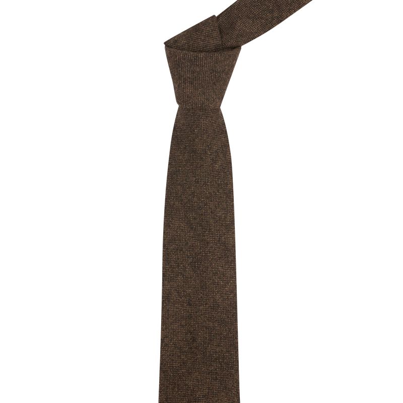King & Priory Highland Weave Hessian Brown Tie