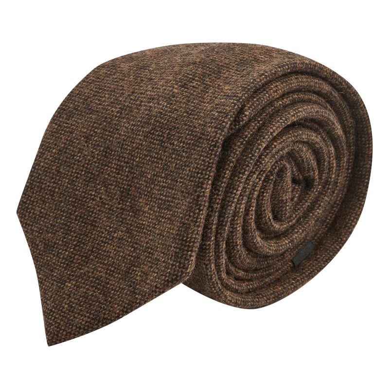 King & Priory Highland Weave Hessian Brown Tie