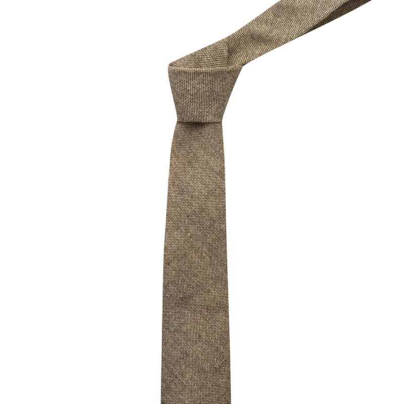 King & Priory Highland Weave Latte Brown Tie