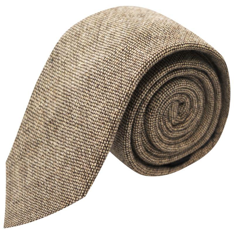 king & priory Highland Weave Latte Brown Tie