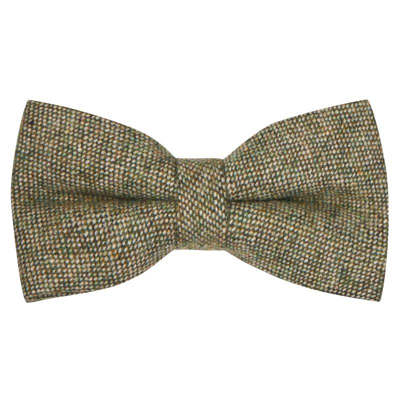 king & priory Highland Weave Sage Green Bow Tie