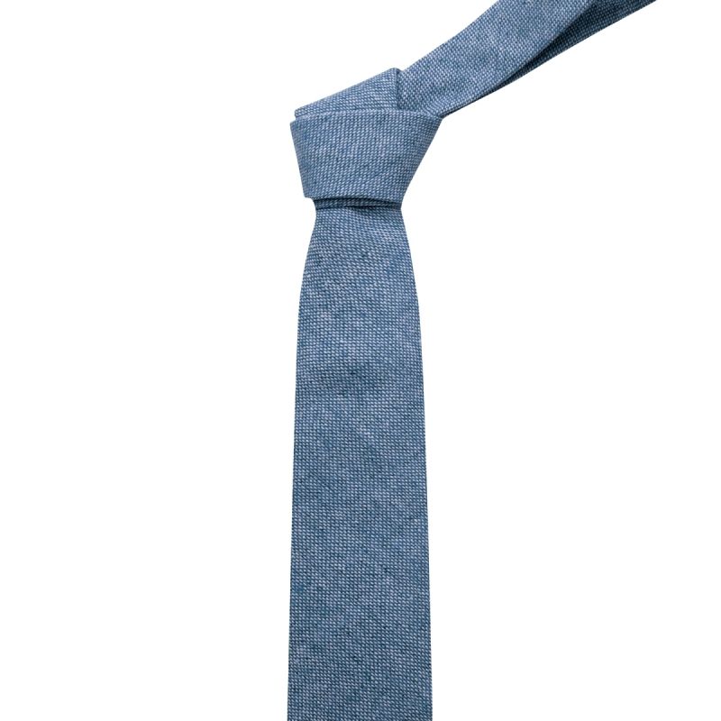 King & Priory Highland Weave Stonewashed Blue Tie