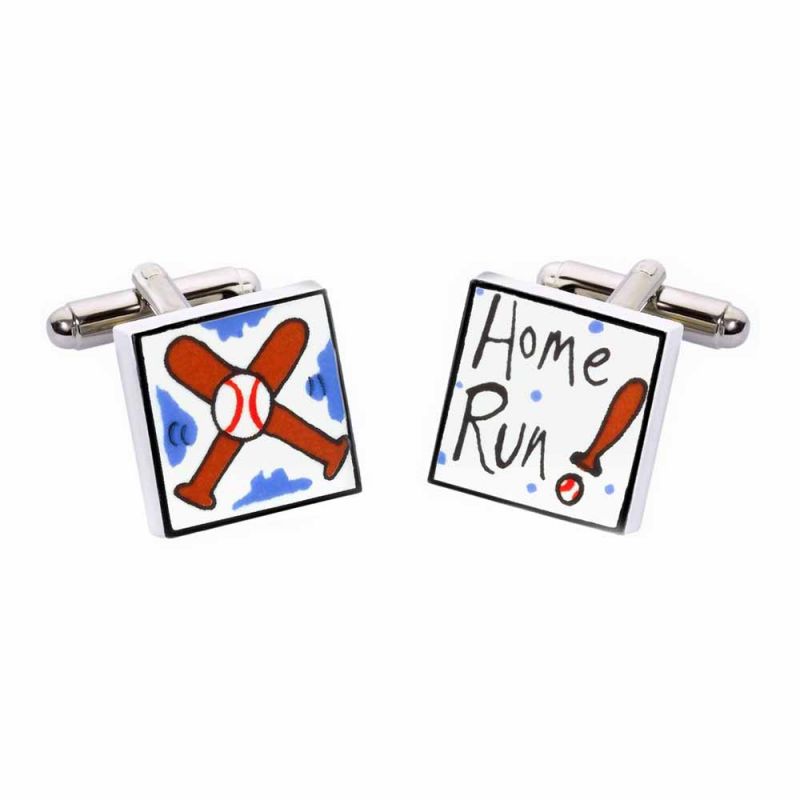 king & priory Home Run Cufflinks by Sonia Spencer