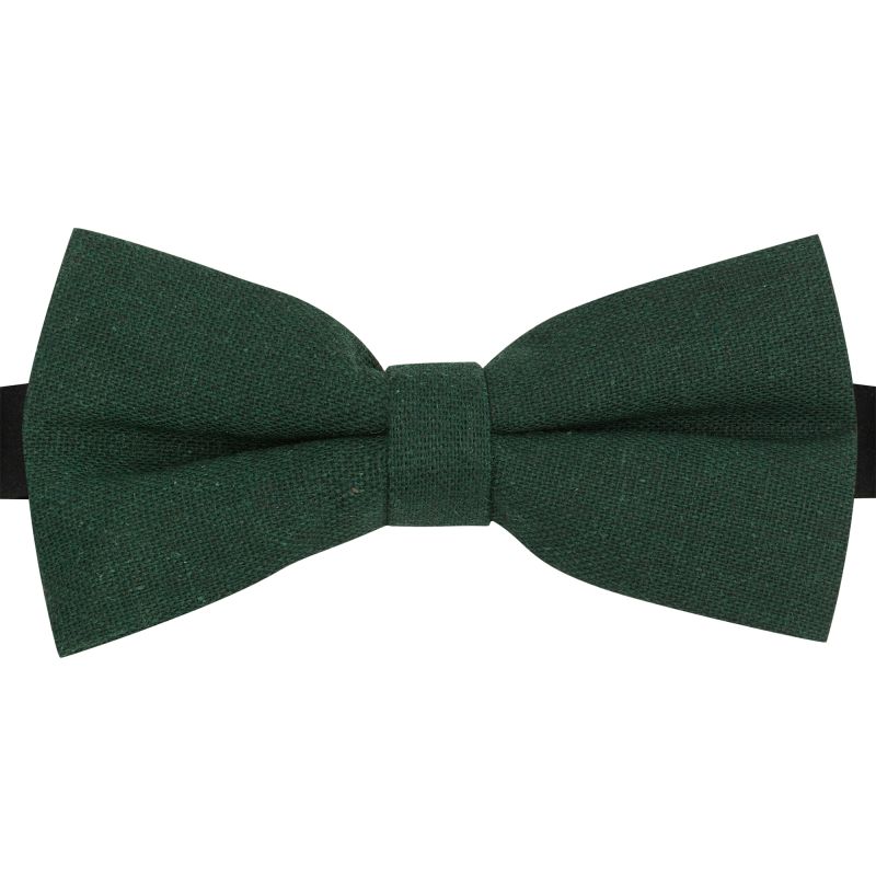king & priory Hunter Green Linen Bow Tie