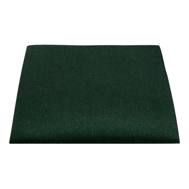 King & Priory Hunter Green Linen Pocket Square