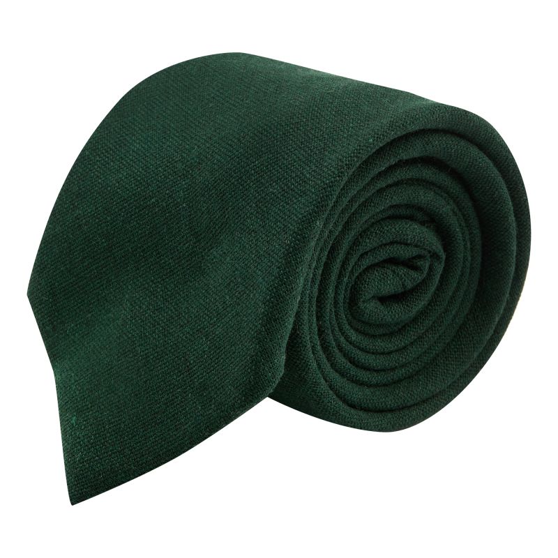 King & Priory Hunter Green Linen Tie