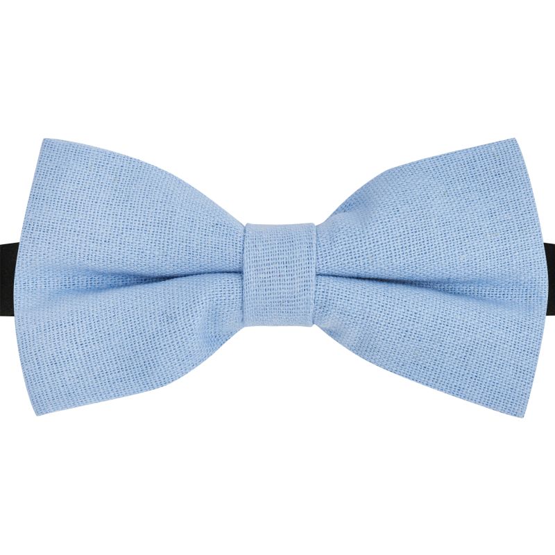 King & Priory Ice Blue Linen Bow Tie