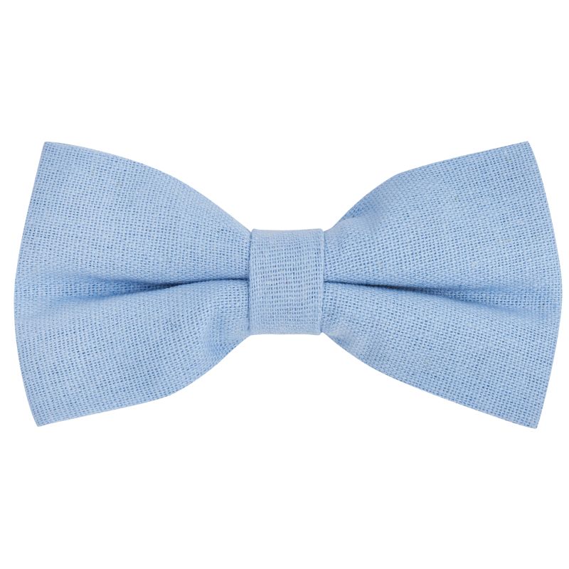 king & priory Ice Blue Linen Bow Tie