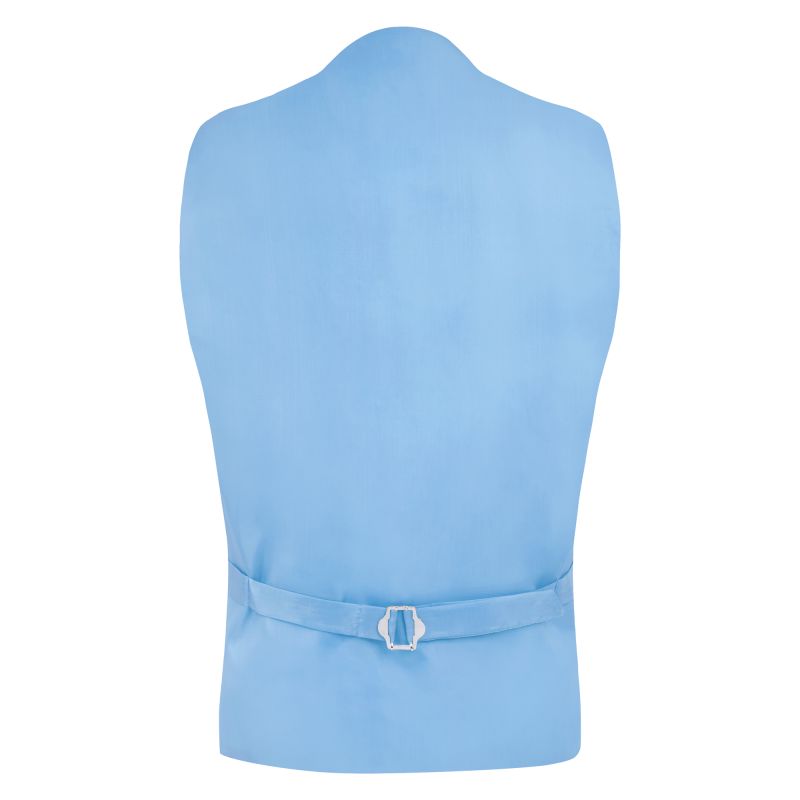 king & priory Ice Blue Linen Waistcoat
