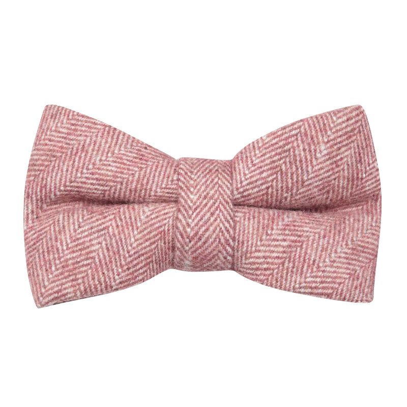 king & priory Indian Red Herringbone Bow Tie