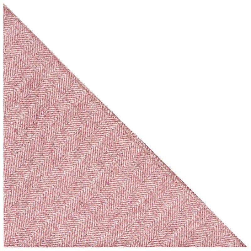 King & Priory Indian Red Herringbone Pocket Square
