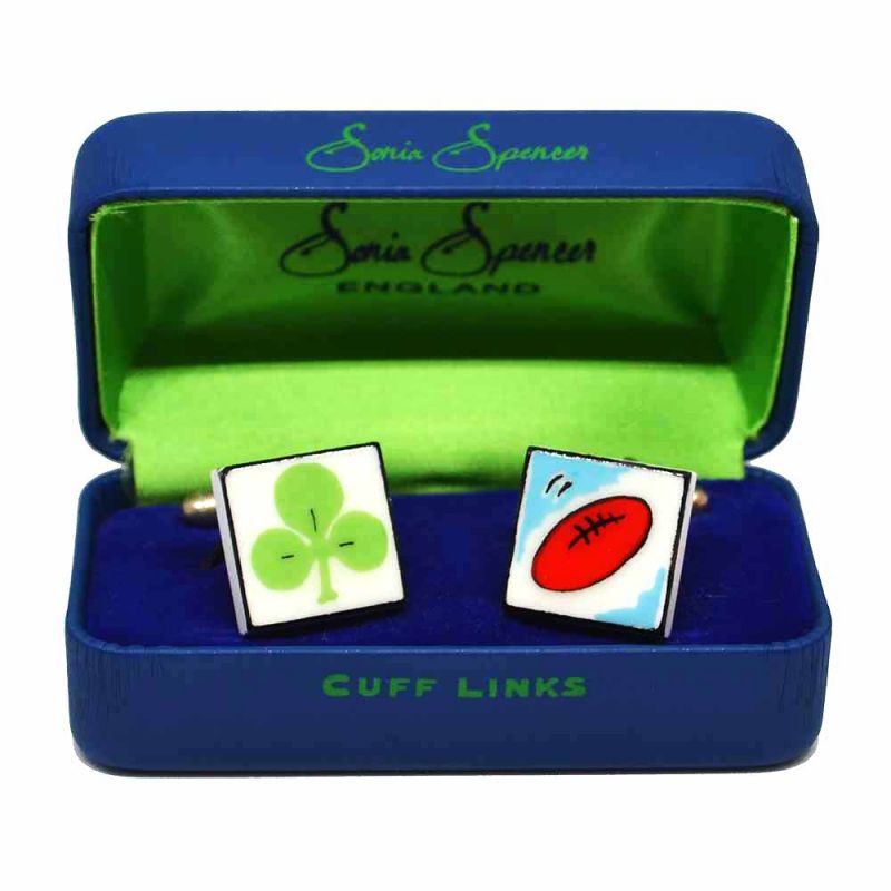 King & Priory Irish Rugby Cufflinks By Sonia Spencer