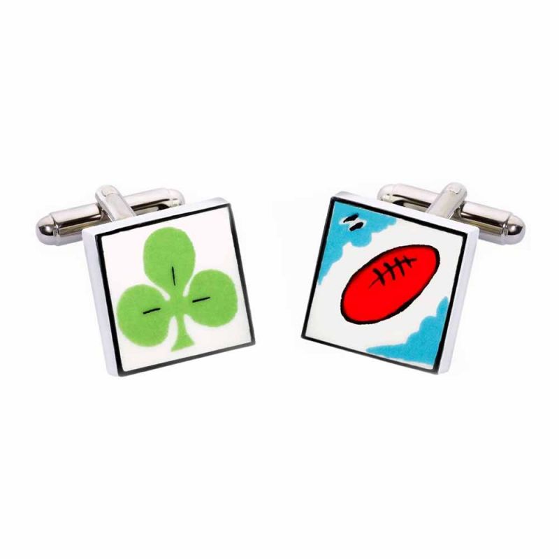 king & priory Irish Rugby Cufflinks by Sonia Spencer