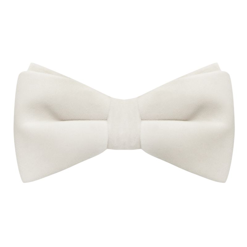 king & priory Ivory Velvet Bow Tie