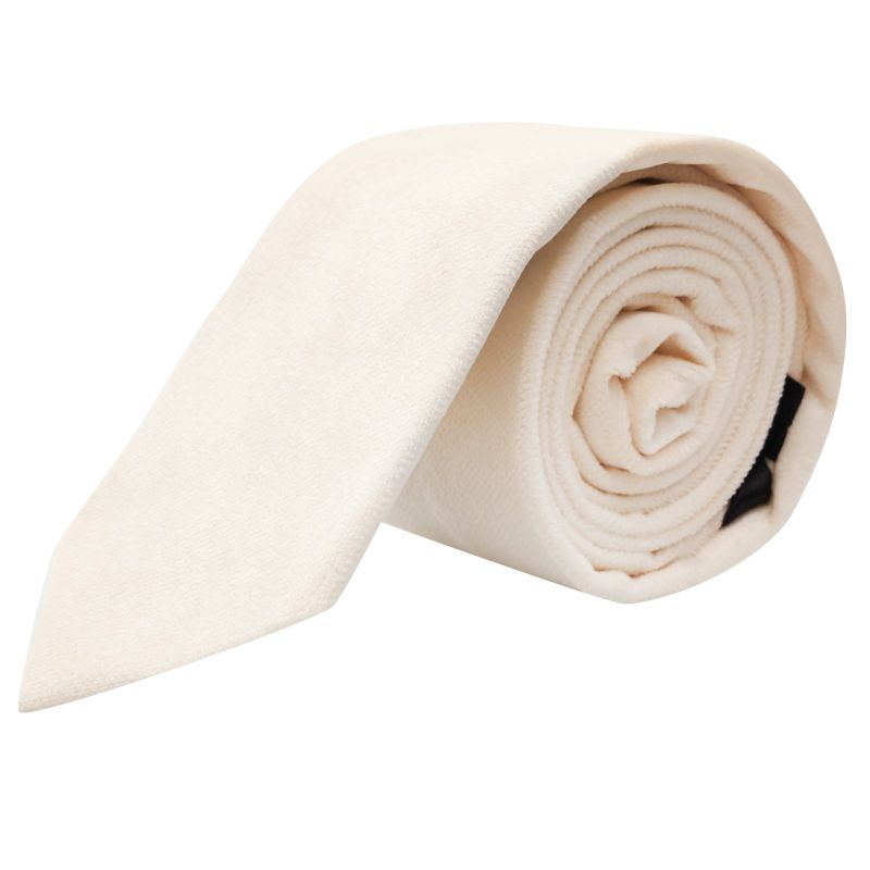 King & Priory Ivory Velvet Tie