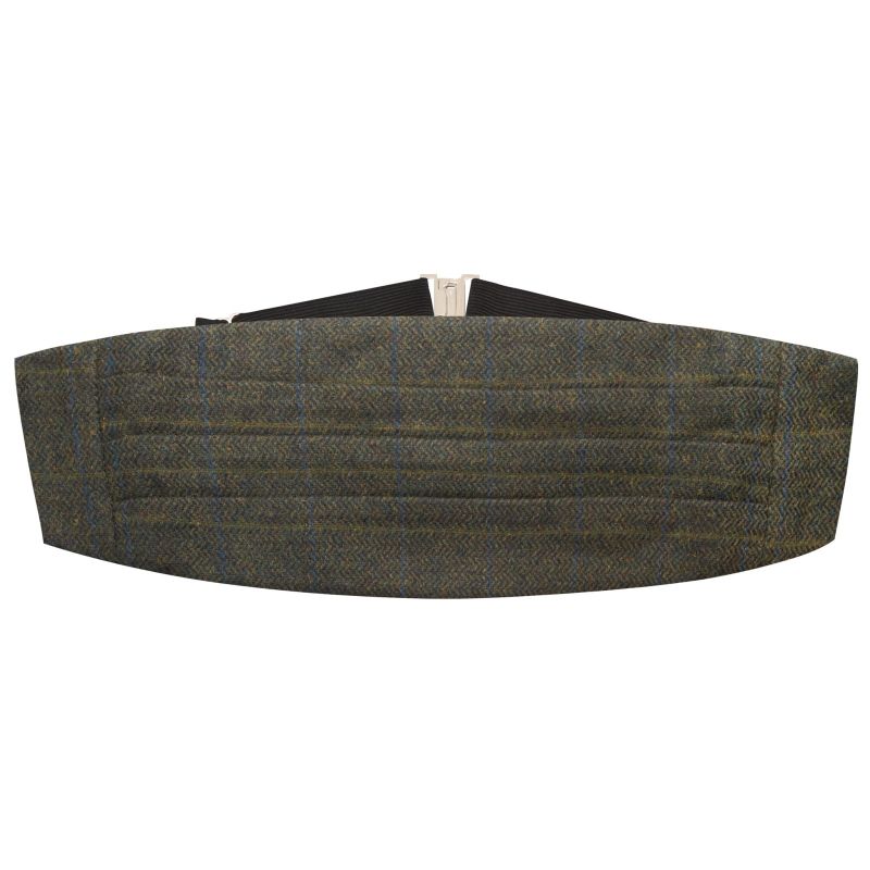 king & priory Juniper Green Tweed Cummerbund