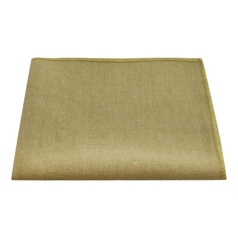 King & Priory Khaki Green Linen Pocket Square