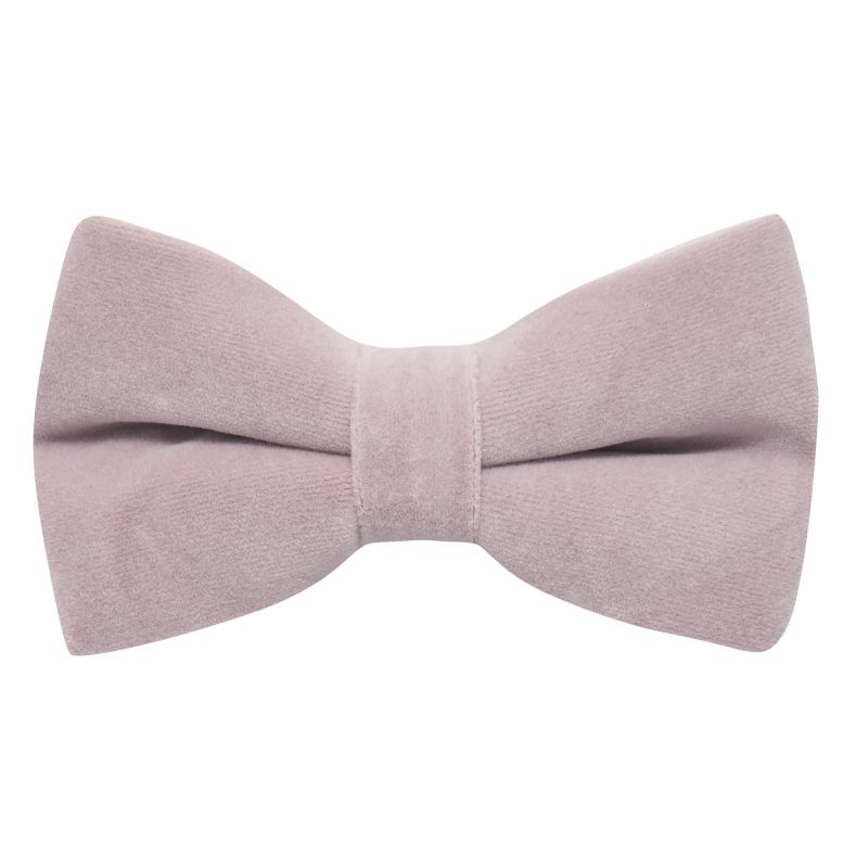 king & priory Lavender Pink Velvet Bow Tie